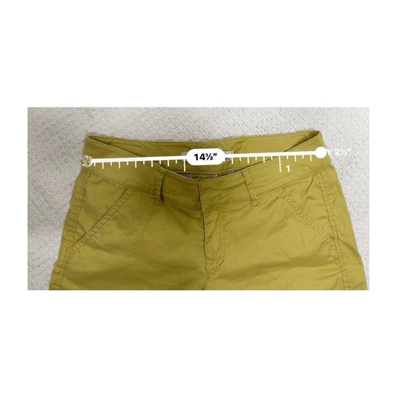 Level 99 Shorts Womens Size 28 Mustard Yellow Linen Casual Front Pockets Summer - Picture 3 of 8